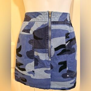 Blue Camouflage Women's Skirt, size m, see measurements in photo
